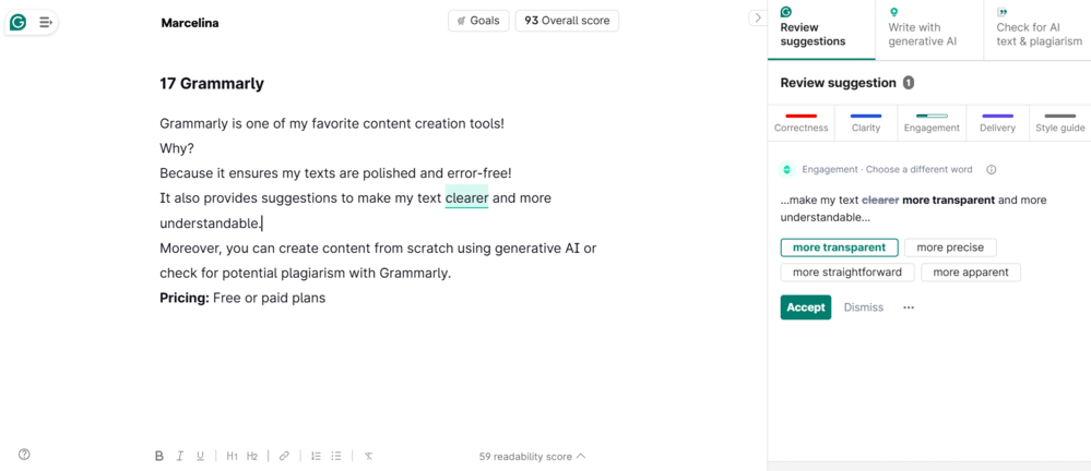 Grammarly - top digital marketing tool 2025
