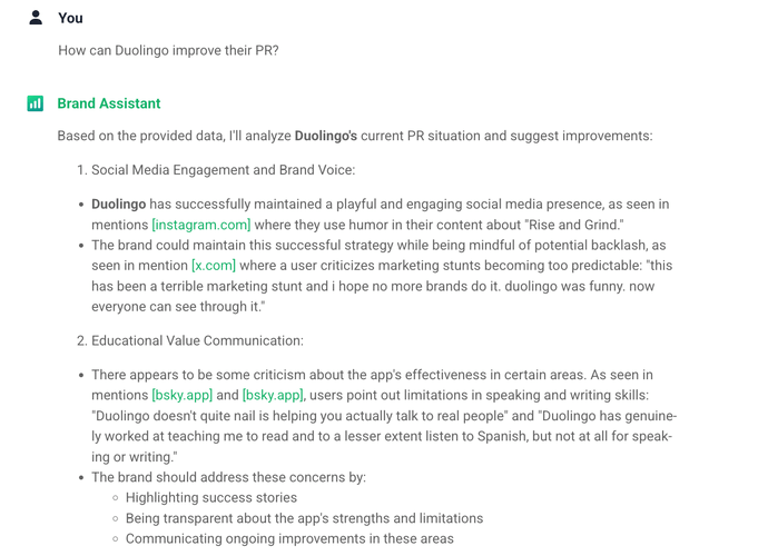 Include recommendations in your PR report: AI Recommendations by Brand Assistant from Brand24.